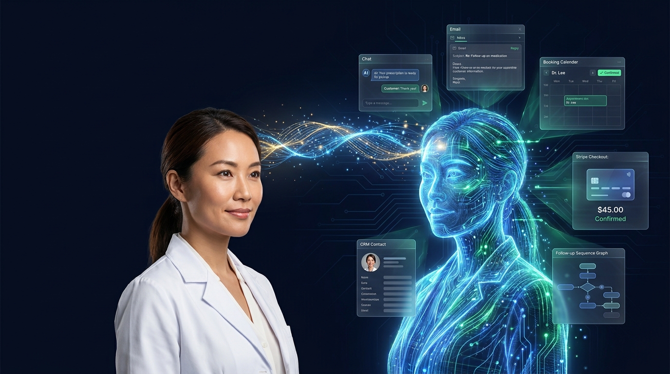 Business owner and their glowing AI twin — Pharmacist