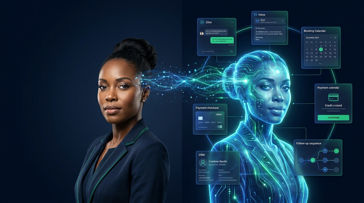Business owner and their glowing AI twin — Real-estate agent